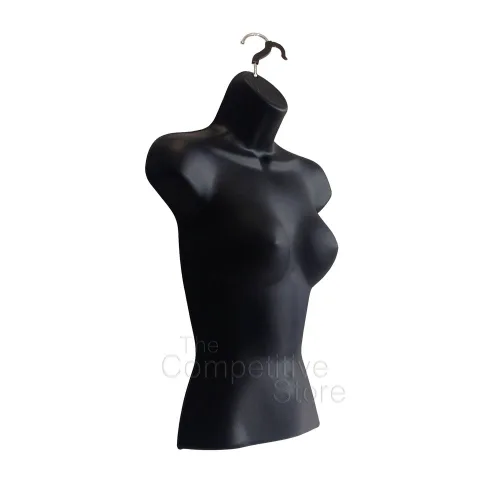 Miniatura 2 de Maniquí femenino con espalda hueca y cuerpo apilable con ganchos para colgar para exhibición de camisetas, encimera, ferias de manualidades, fotos