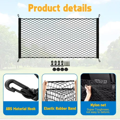 Miniatura 3 de x xotic tech 1 bolsa de red elástica de una sola capa para camiones de carga con gancho accesorios interiores ajuste universal para la mayoría