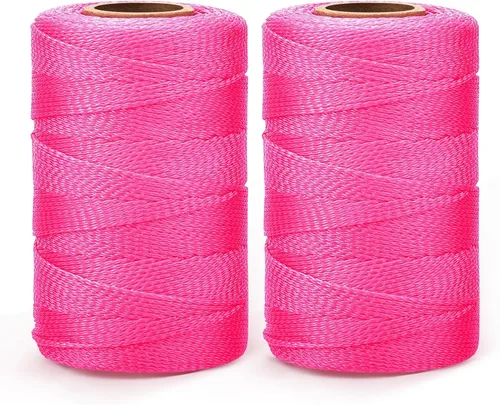 Miniatura 18 de Amylove Línea de cuerda de 6 rollos de nailon trenzado #18, cuerda de construcción trenzada de nailon de 500 pies, cuerda resistente para exteriores