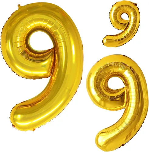 Miniatura 270 de Goer, conjunto de globos de papel aluminio para decoraciones de cumpleaños, globos de las letras de feliz cumpleaños y de números Oro