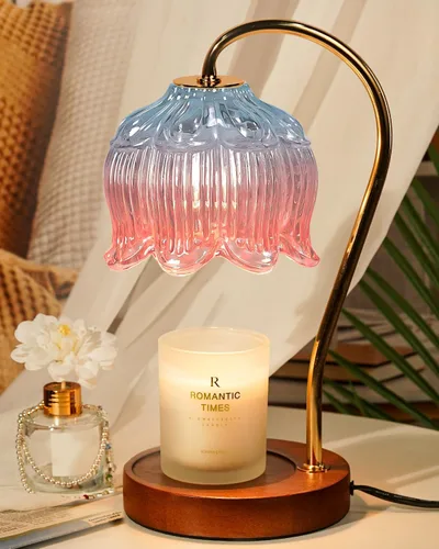 Miniatura 24 de Funistree Paquete de 2 lámparas calentadoras de velas de flores, lámpara de vela con temporizador, regalos de cumpleaños de Navidad para mujeres