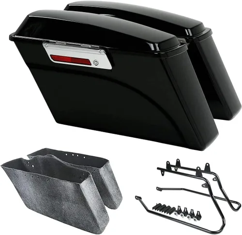 Miniatura 36 de Kit de soporte de conversión para alforjas extendidas de 4" TCMT, compatible con Harley Heritage Softail Fatboy FLSTF Breakout 1984-2017, negro
