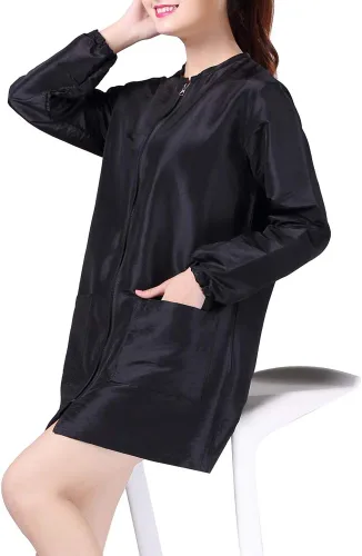 Miniatura 4 de Chaqueta profesional de estilista para peluquería, uniforme de cosmetología, con cremallera, para peluquería, ropa de trabajo, belleza, spa