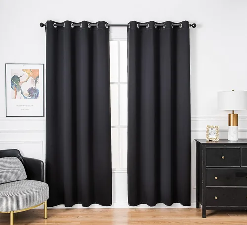 Miniatura 105 de PI Cortinas opacas para dormitorio, tratamiento de ventana con aislamiento térmico de anillo superior, cortinas oscurecedoras de habitación