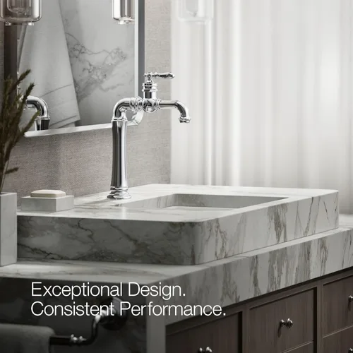 Miniatura 4 de Kohler 72763-9M-CP Artifacts Gentleman's - Grifo para lavabo de baño con una sola manija, 1.2 gpm, cromo pulido
