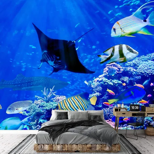 Miniatura 18 de wall26 - Mural de pared grande - Paisaje estilo pintura al óleo con cielo reflejado en la superficie del agua tranquila Papel pintado de vinilo