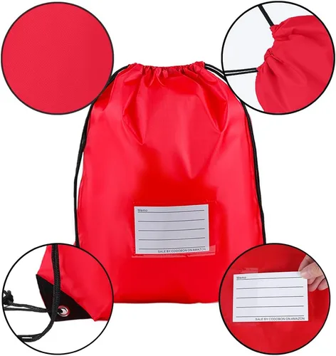 Miniatura 42 de CODOBON Paquete de 20 bolsas con cordón, mochila de cuerda de dibujo a granel, bolsa de bricolaje para gimnasio, deportes, bolsa para mujeres