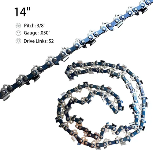 Miniatura 2 de 2 cadenas de motosierra de 14 pulgadas para WORX WG305.1 WG305, cadena de repuesto de 14 pulgadas para Sun Joe SWJ599E SWJ699E - 3/8 pulgadas