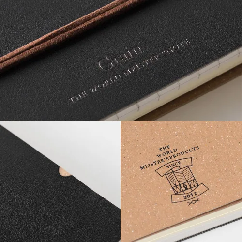 Miniatura 8 de DESIGNPHIL 15222006 Midori Ring Notebook, grano, transformación B6, negro