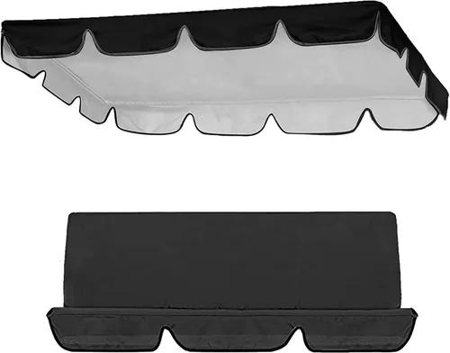 Miniatura 14 de Juego de fundas de repuesto para columpio de toldo, juego de repuesto para columpios de 2/3 plazas, protección para todo tipo de clima, columpios
