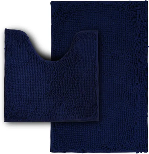 Miniatura 41 de Juego de alfombras de baño de 2 piezas, súper absorbente suave, gruesa, lavable en lavadora, alfombra de baño de chenilla antideslizante, alfombra
