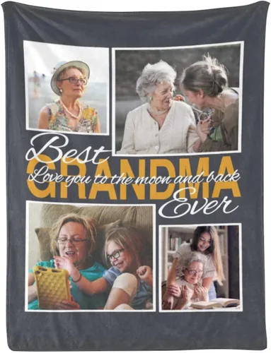 Miniatura 23 de Manta personalizada con fotos, mantas personalizadas con imagen para madre, padre, niños, hermana, amigos, parejas, cumpleaños, 1 foto, 30 x 40