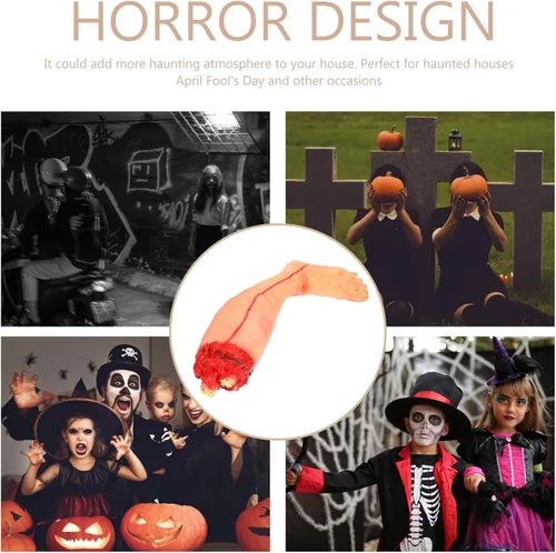 Miniatura 8 de Totority Simulación de mano rota adornos de Halloween Decoración de Halloween Decoración de mano Severed Foot Prop Halloween Cuerpo falso Mano rota