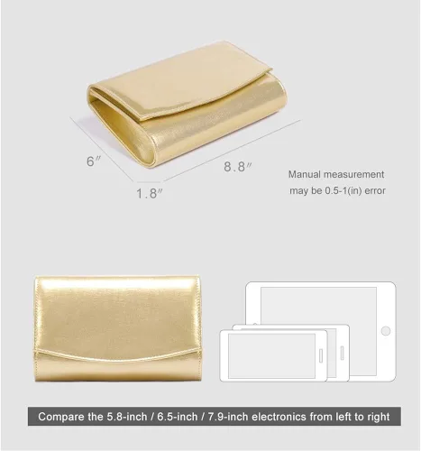 Miniatura 4 de Walllyn - Carteras de piel de charol para mujer color liso