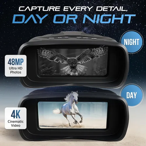 Miniatura 2 de LUNAREX - Gafas de visión nocturna 4K para adultos – prismáticos de visión nocturna digitales con zoom 8X, cámara de 48MP, batería recargable