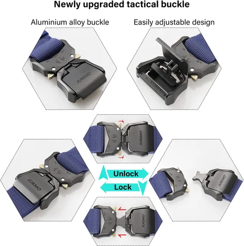Miniatura 2 de Cinturón táctico JUKMO, cinturón de nailon para pistola militar de 1.5 pulgadas con hebilla de liberación rápida resistente