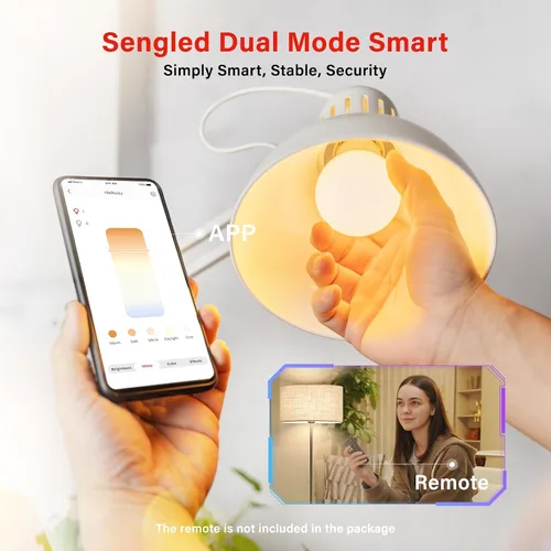 Miniatura 2 de Sengled Bombillas inteligentes de modo dual con control remoto y aplicación, bombillas LED 2700K-6500K regulables, bombillas de control remoto
