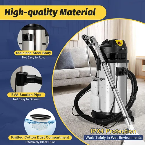 Miniatura 6 de Máquina limpiadora de alfombras 40L/11gal Máquinas comerciales de limpieza de pisos con sistemas de refrigeración por aire circulante Extractor