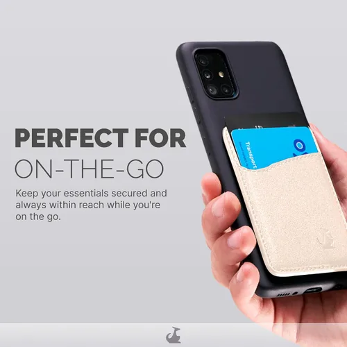 Miniatura 3 de Wallaroo Premium - Tarjetero adhesivo de cuero para teléfono celular - Para Android e iPhone - Para mujeres y hombres - Resistente con forro