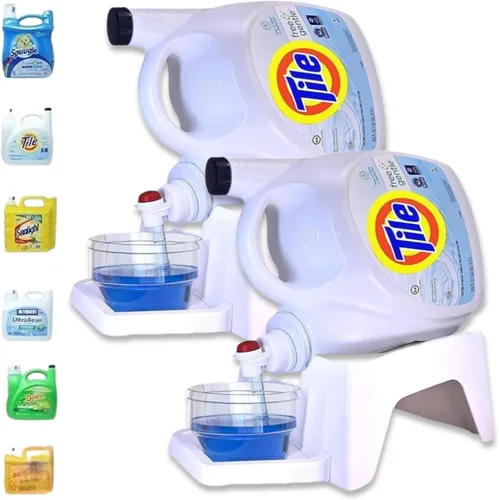 Miniatura 7 de TidyFriend - Dispensador de detergente para ropa con bandeja, dispensador de jabón para ropa con patas de goma antideslizantes para organización