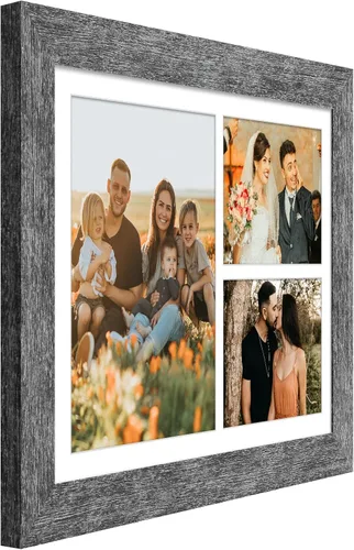 Miniatura 449 de Marcos de Fotos Collage de 13.5X15.5 con 7 Aberturas para Fotos de 4X6, Marco de Fotos Múltiples con Paspartú para Decoración de Pared, Grano