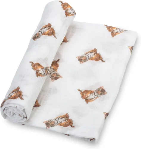 Miniatura 19 de LollyBanks Manta para Envolver, Mantas de Muselina 100% Algodón para Niños y Niñas, Manta de Recepción para Recién Nacido Grande de 47 x 47