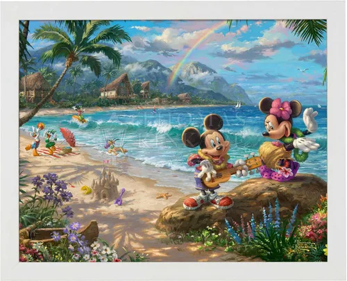Miniatura 7 de Thomas Kinkade Studios Disney's Mickey and Minnie in Hawaii - Lienzo con envoltura de galería (8 x 10 pulgadas)