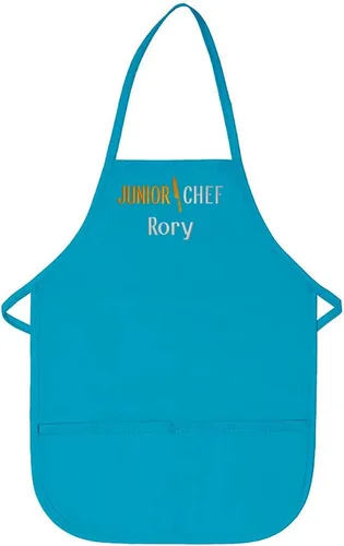 Miniatura 13 de Delantal personalizado bordado Junior Chef Kids Delantal Juego de blanco.