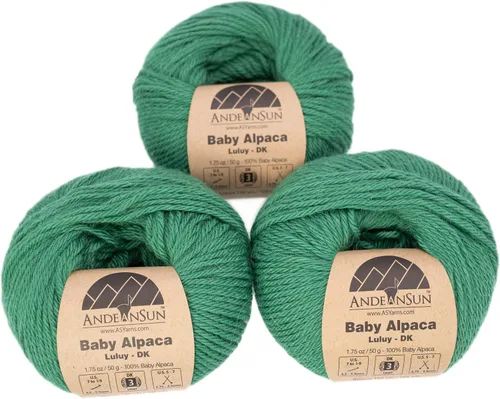 Miniatura 6 de (Juego de 3) Ovillos 100% de lana de alpaca bebé #1, DK #3, Worsted #4, Bulky #5 (150 gramos / 5.29 onzas en total), lujosos, acogedores y suaves