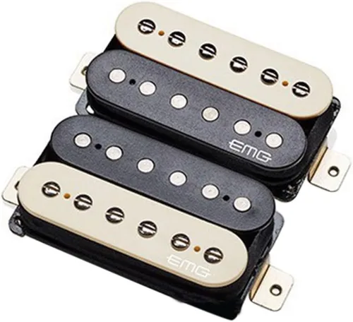 EMG Super 77 Retro Active Guitarra Eléctrica Humbucker Pickup Set, Zebra Cebra
