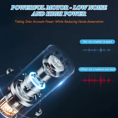 Miniatura 4 de Máquina trituradora de hielo comercial de 220 LBS/H, máquina eléctrica de cono de nieve, máquina de hielo afeitado de acero inoxidable para 220v