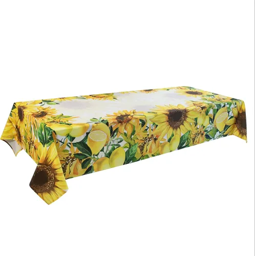 Miniatura 9 de DIVA EN CAMINO DEC Mantel estampado de limones y girasoles de 60 x 84 pulgadas, resistente al agua, mantel estampado de limonada amarilla, mantel