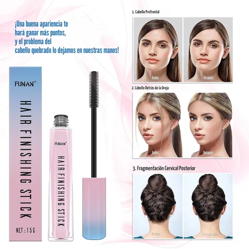 Miniatura 5 de FUNAN Juego de 9 palos de acabado de cabello con barra de acabado de cabello, barra de cera para el cabello, herramientas para la cola del cabello