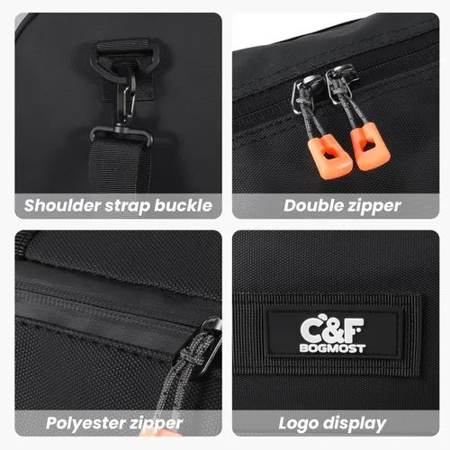 Miniatura 4 de C&F BOGMOST Bolsa de viaje pequeña, bolsa deportiva compacta para gimnasio con compartimento para zapatos, bolsa de lona ligera para hombres