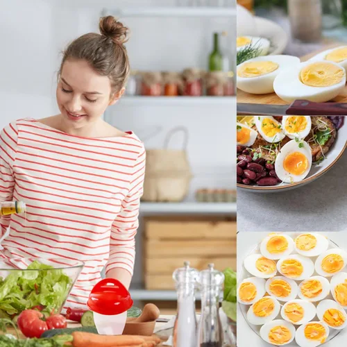 Miniatura 6 de 6 piezas de olla de huevos, caldera de huevo antiadherente de silicona, tazas para cocinar huevos sin cáscara, huevo escalfado rápido para desayuno