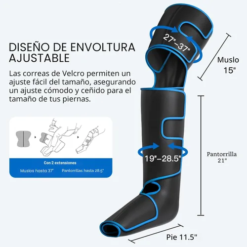 Miniatura 6 de CINCOM Masajeador de piernas con calor y compresión, masajeador de piernas de compresión de aire para circulación y alivio del dolor musculares