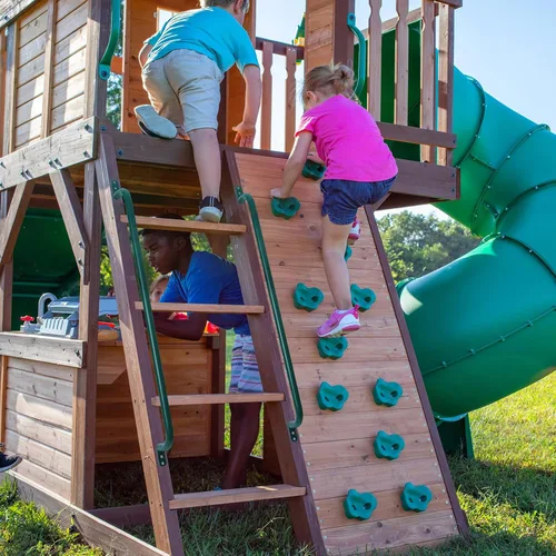 Miniatura 3 de Asa de escalera de 37 pulgadas para patio de recreo (1 par), riel de escalera de metal para casa de juegos, asas de seguridad para juegos al aire
