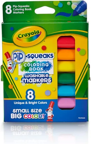 Crayola Pip Squeaks - Marcadores lavables, mini marcadores en colores clásicos, 8 unidades