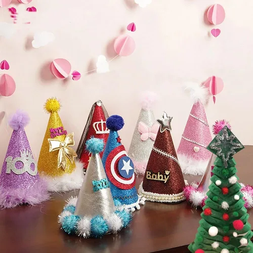 Miniatura 2 de 100 piezas Pompones de Oropel con Purpurina Bolas Brillantes para Manualidades DIY/Decoración de Fiestas/Gato (0.39 pulgadas, 200 piezas)