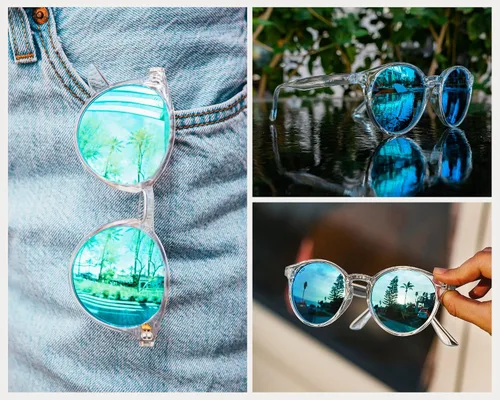 Miniatura 3 de WearMe Pro - Gafas de sol redondas retro resistentes 100% UVAUVB para mujeres y hombres