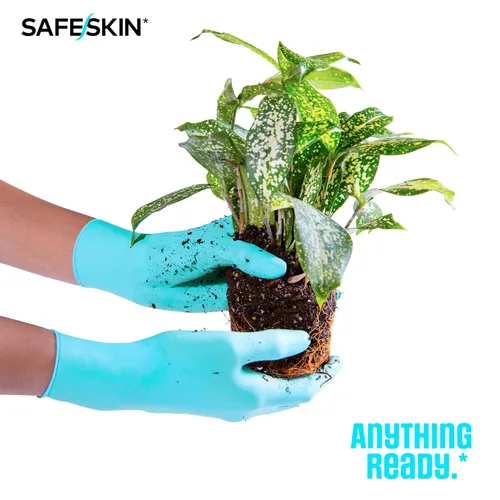 Miniatura 4 de SAFESKIN Guantes desechables de nitrilo, para trabajos medianos, sin polvo, para manipulación de alimentos, primeros auxilios, limpieza, jardinería