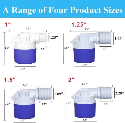 Miniatura 2 de Válvula de flotador de control automático de nivel de agua de 1 pulgada de entrada lateral, válvula de flotador para tanque de agua, piscinas