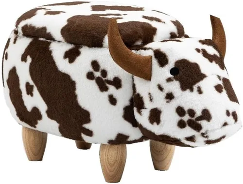Miniatura 8 de Home 2 Office Harry The Cow Otomana con almacenamiento para decoración de dormitorio, sala de juegos o sala de recreación, mueble suave