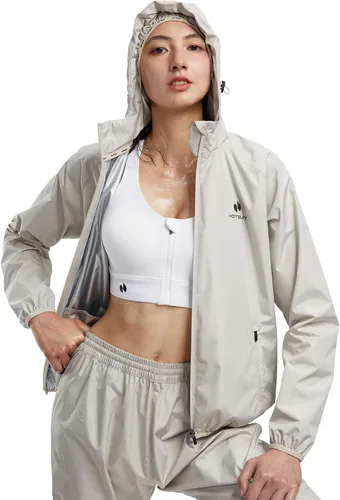 Miniatura 12 de HOTSUIT Traje de sauna para mujer, lavable a máquina, chaqueta de sauna, pantalones antidesgarros, trajes de sudor para entrenamiento de gimnasio