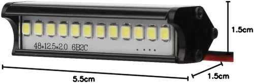 Miniatura 10 de Dilwe RC Car LED Light Bar, RC Crawler 6.102 in LED Light Bar LED Lámpara para 90046 90048 SCX10 1:10 Control Remoto Coche RC Piezas