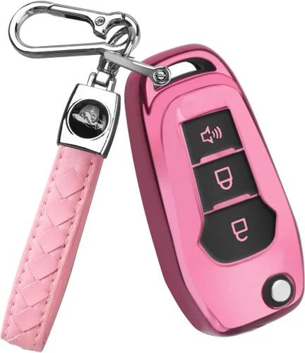 Miniatura 18 de QBUC Funda para llavero Ford, Protector de Carcasa de Llave TPU Compatible con Ford F150 F250 2015 2016 2017 2018 2019, Focus 3 Escort Kuga Everest