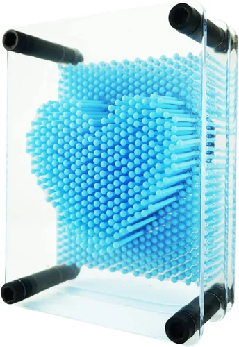3D Pin Art Juguete Sensorial Tamaño 5x3.7 Pulgadas Agujas Pin Impresión Juguete Intelectual Divertido Rainbow Juguetes, Azul Claro Azul claro 5x3.7