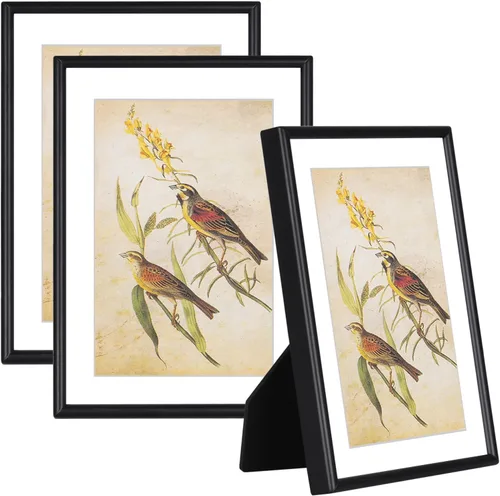 Miniatura 49 de 9x12 Picture Frame Set of 4, Matted Black Simple Modern Brushed Thin Aluminum Metal Photo Frame Fits 6x8 with Mat or 9 x 12 without Mat Vertical and