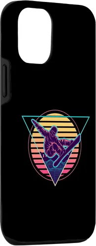 Miniatura 3 de iPhone 15 Retro Futuristic Snowboarder Synthwave Snowboarding Case