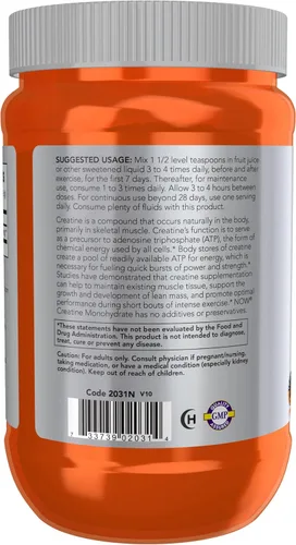 Miniatura 3 de Now Foods Nutrición Deportiva, Polvo de Monohidrato de Creatina, Construcción de Masa*/Producción de Energía*, 21.2 onzas